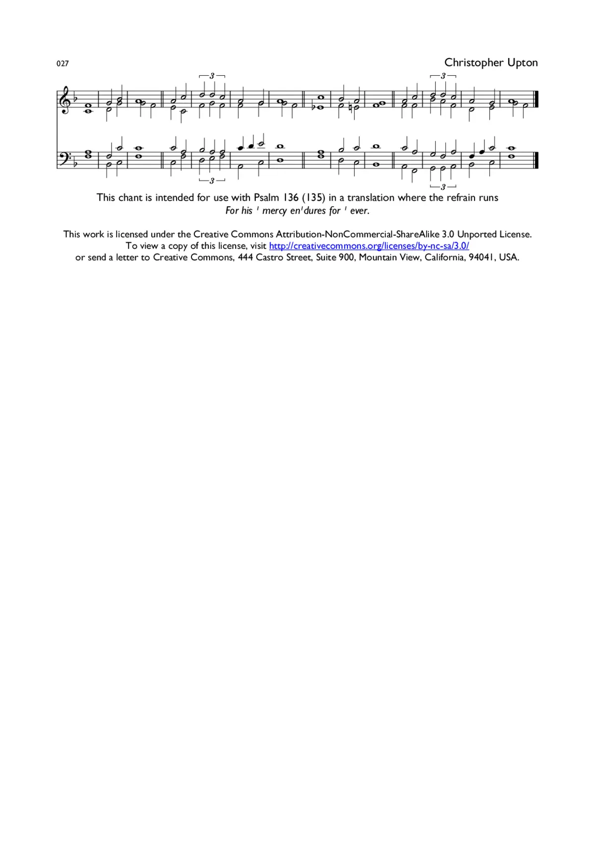 Double Chant 027 in F Major - Page 1