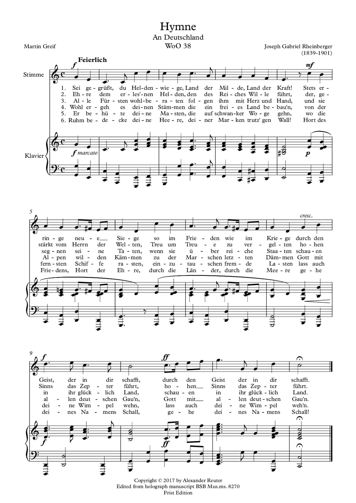 An Deutschland, WoO 38 - Page 1