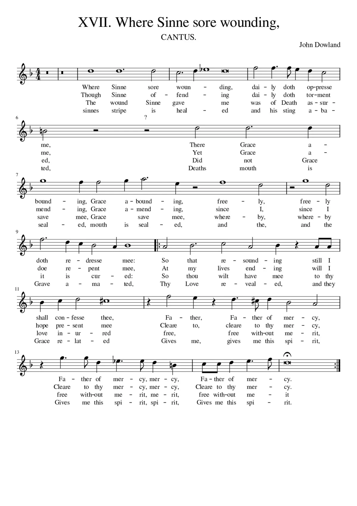 XVII. Where Sinne sore wounding - Page 1