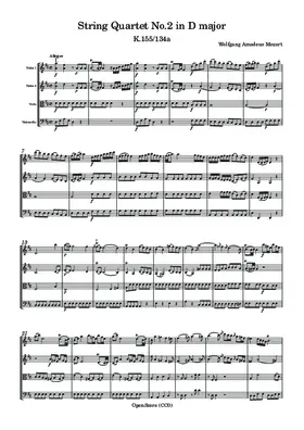 String Quartet No.2 in D major, K.155/134a