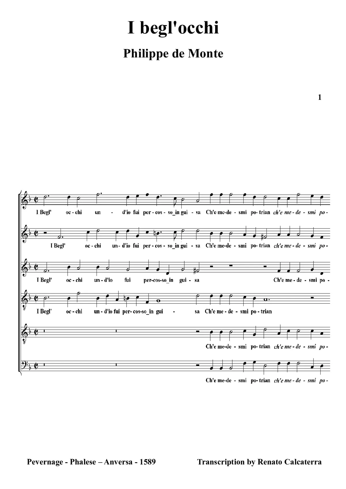 I begl'occhi - Page 1