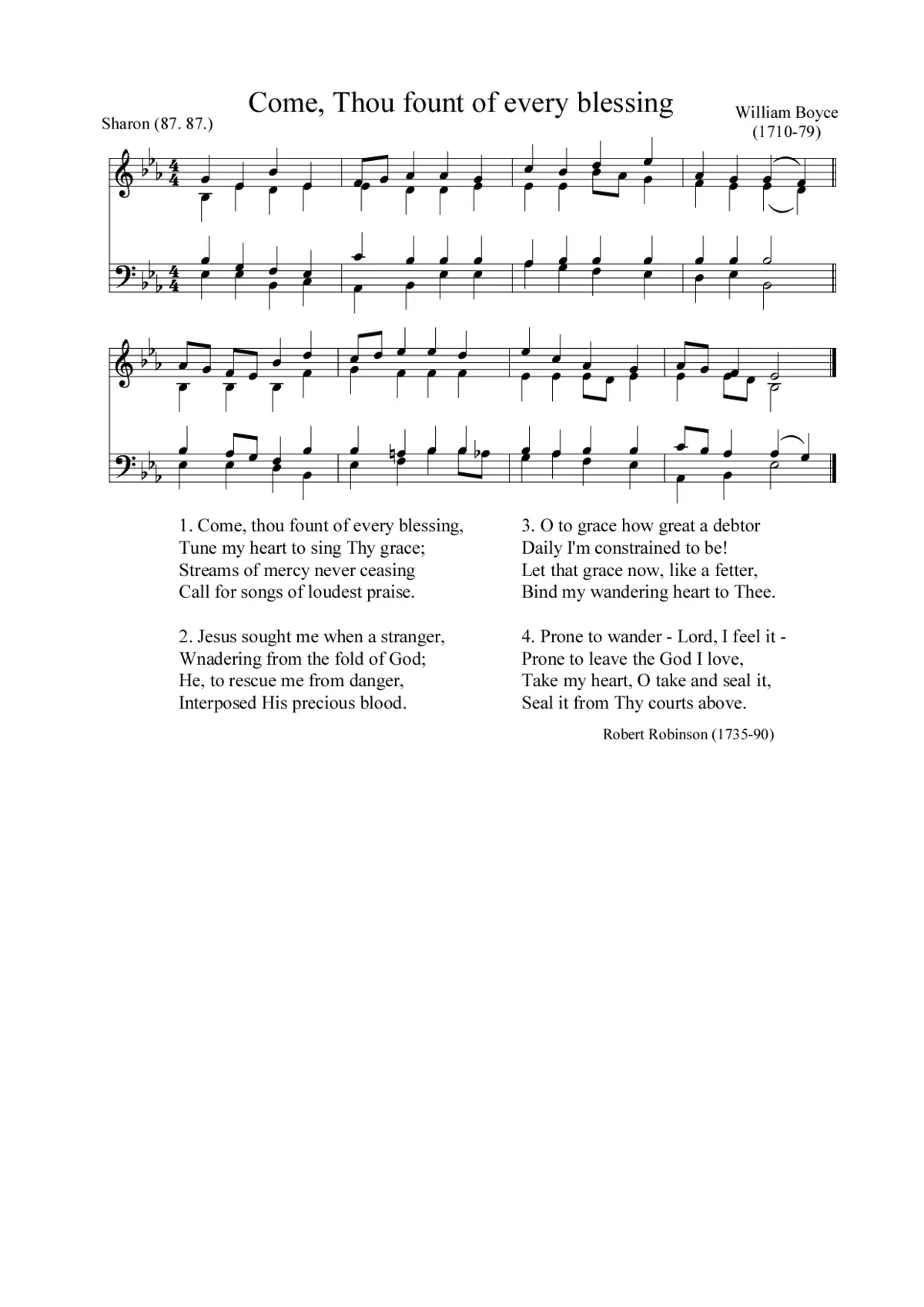 Come, Thou fount of every blessing - Page 1
