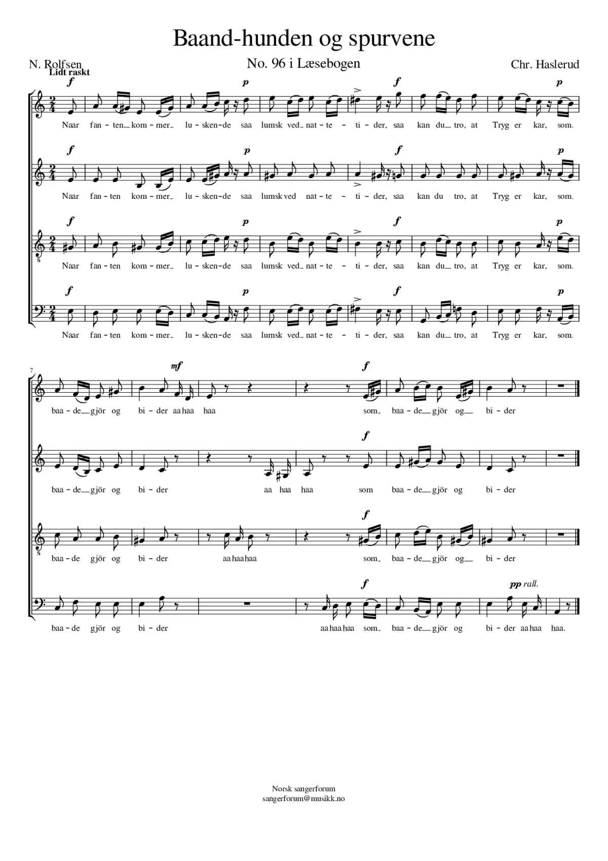 Baand-hunden og spurvene - Page 1