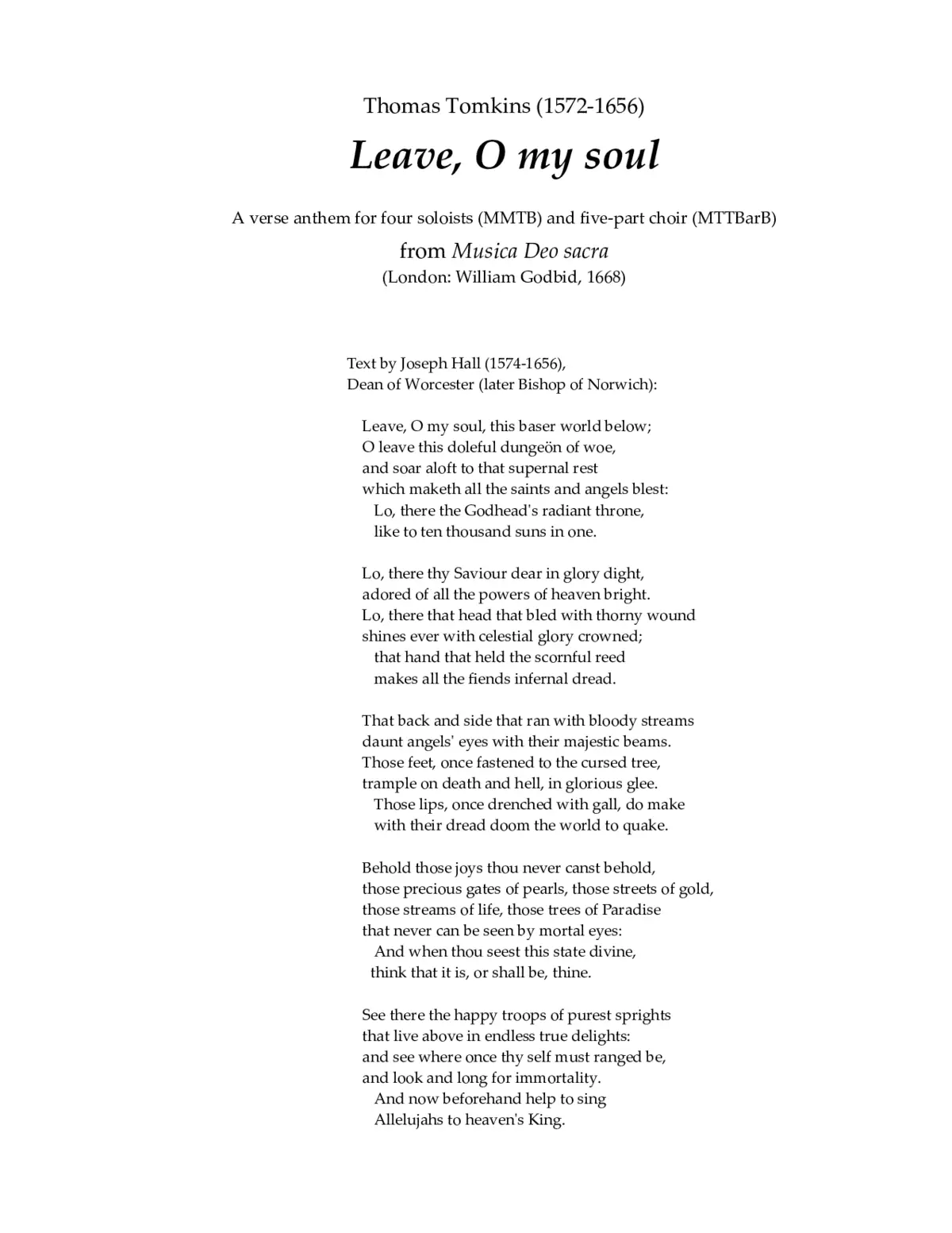 Leave, O my soul - Page 1