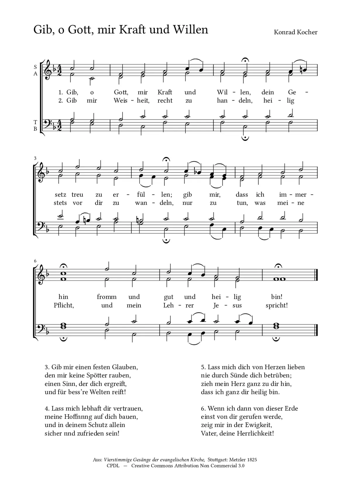 Gib, o Gott, mir Kraft und Willen - Page 1