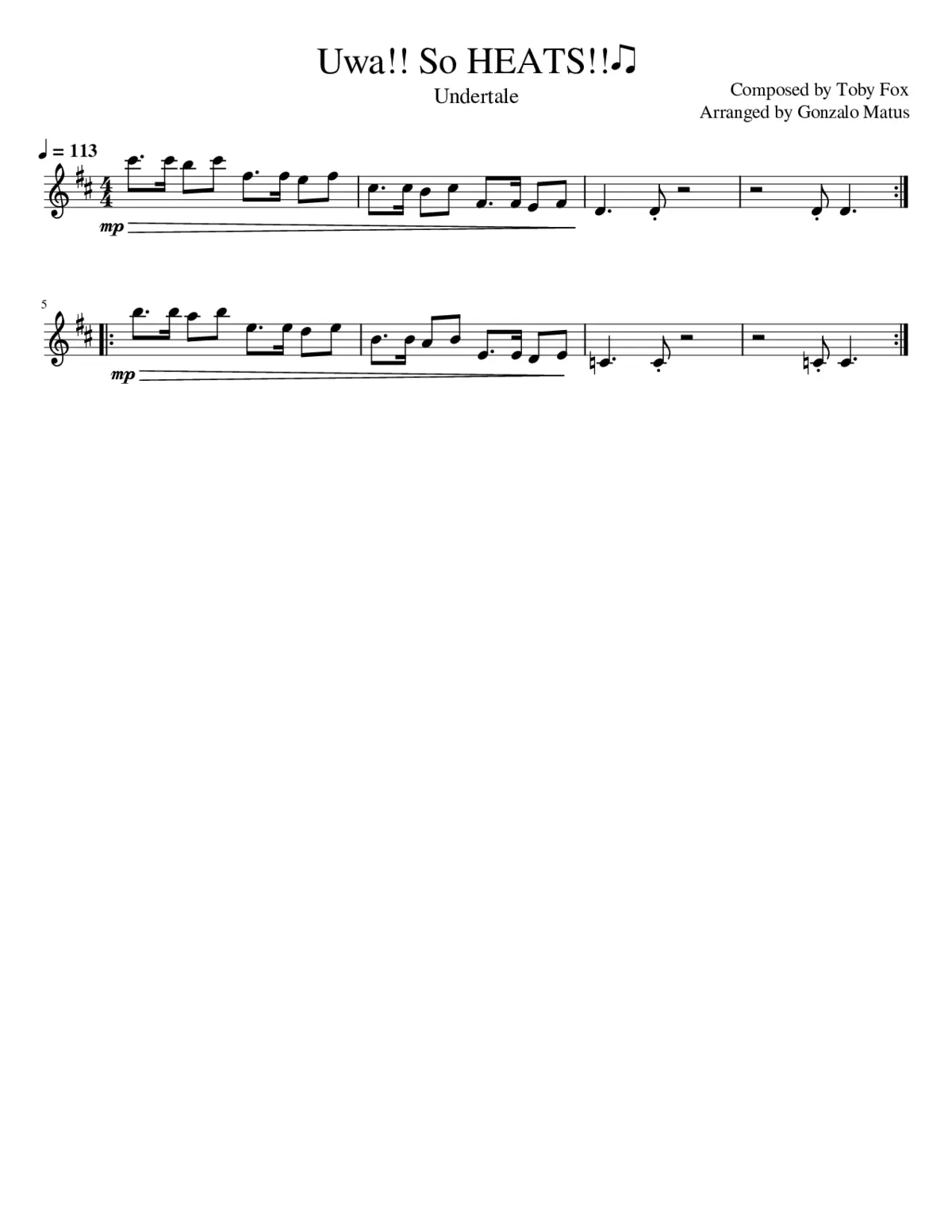 Uwa!! So HEATS!!â - Violin Solo - Page 1