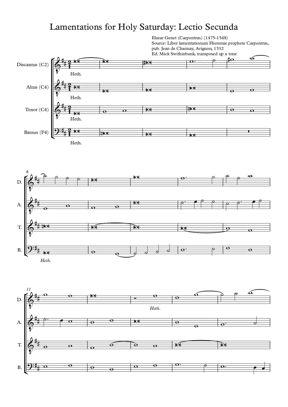 Lamentations for Holy Saturday, Lesson Two - Page 1