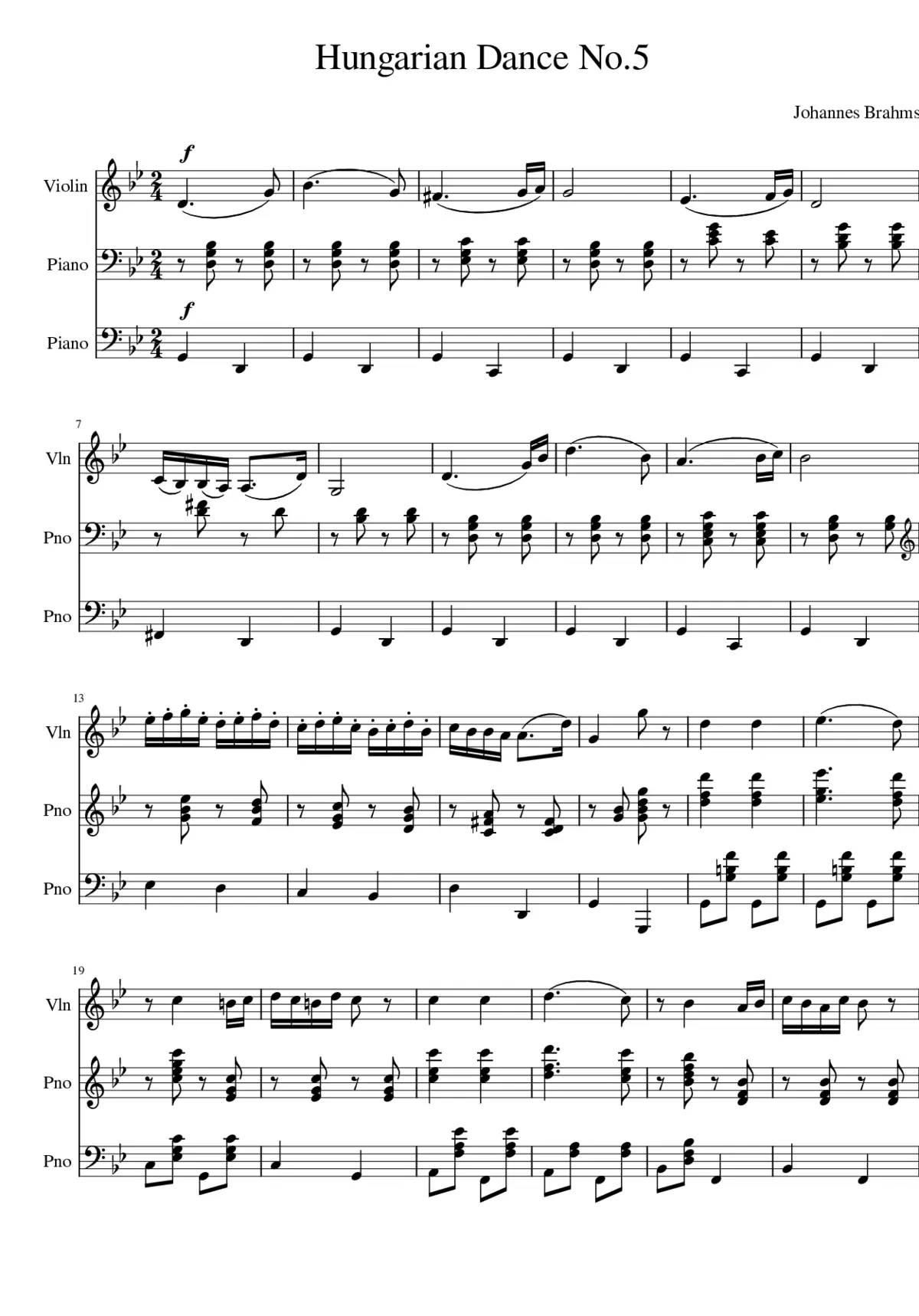 21 Hungarian Dances (Piano) WoO 1 - Page 1