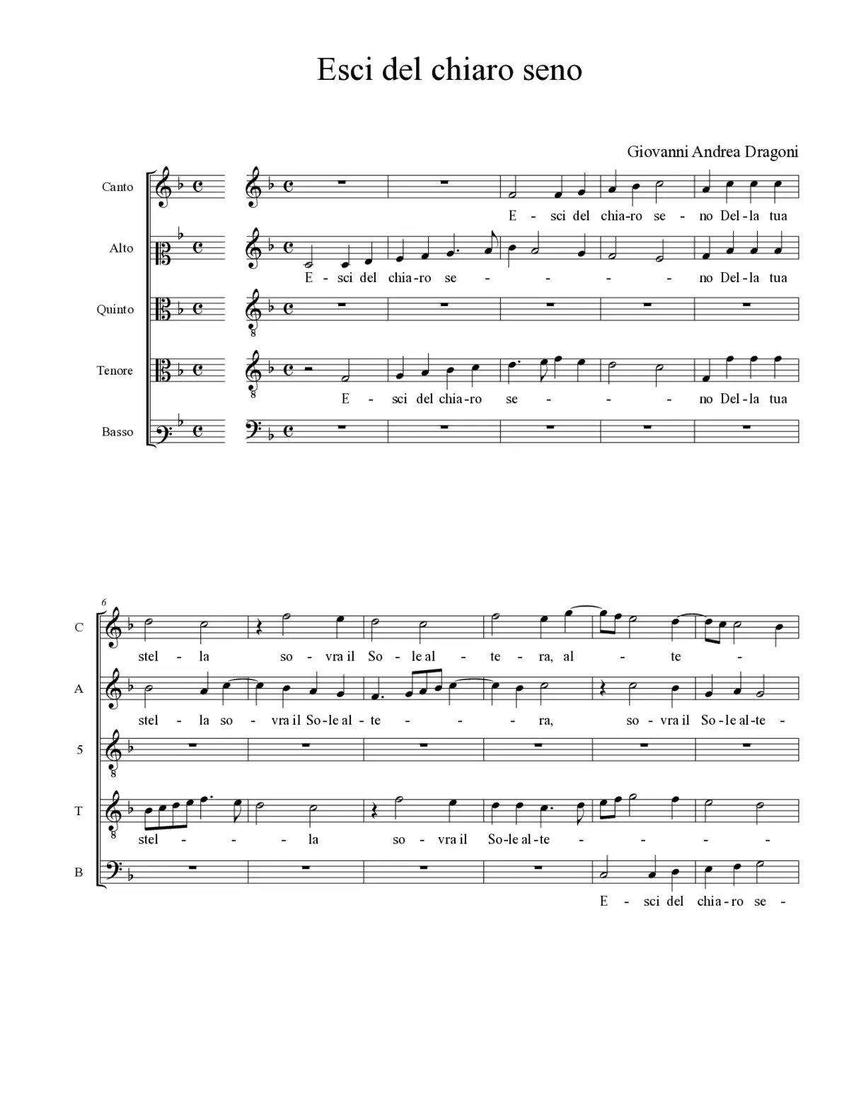 Esci del chiaro seno - Page 1