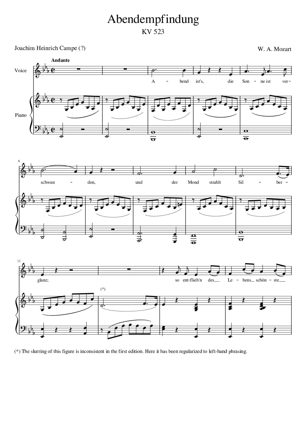 Abendempfindung K.523 - Page 1