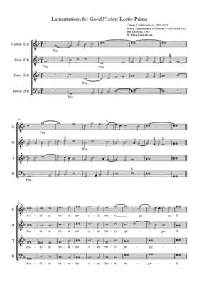 Lamentations for Good Friday, Lesson 1