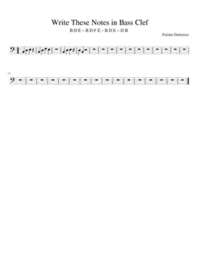 Write These Notes in Bass Clef