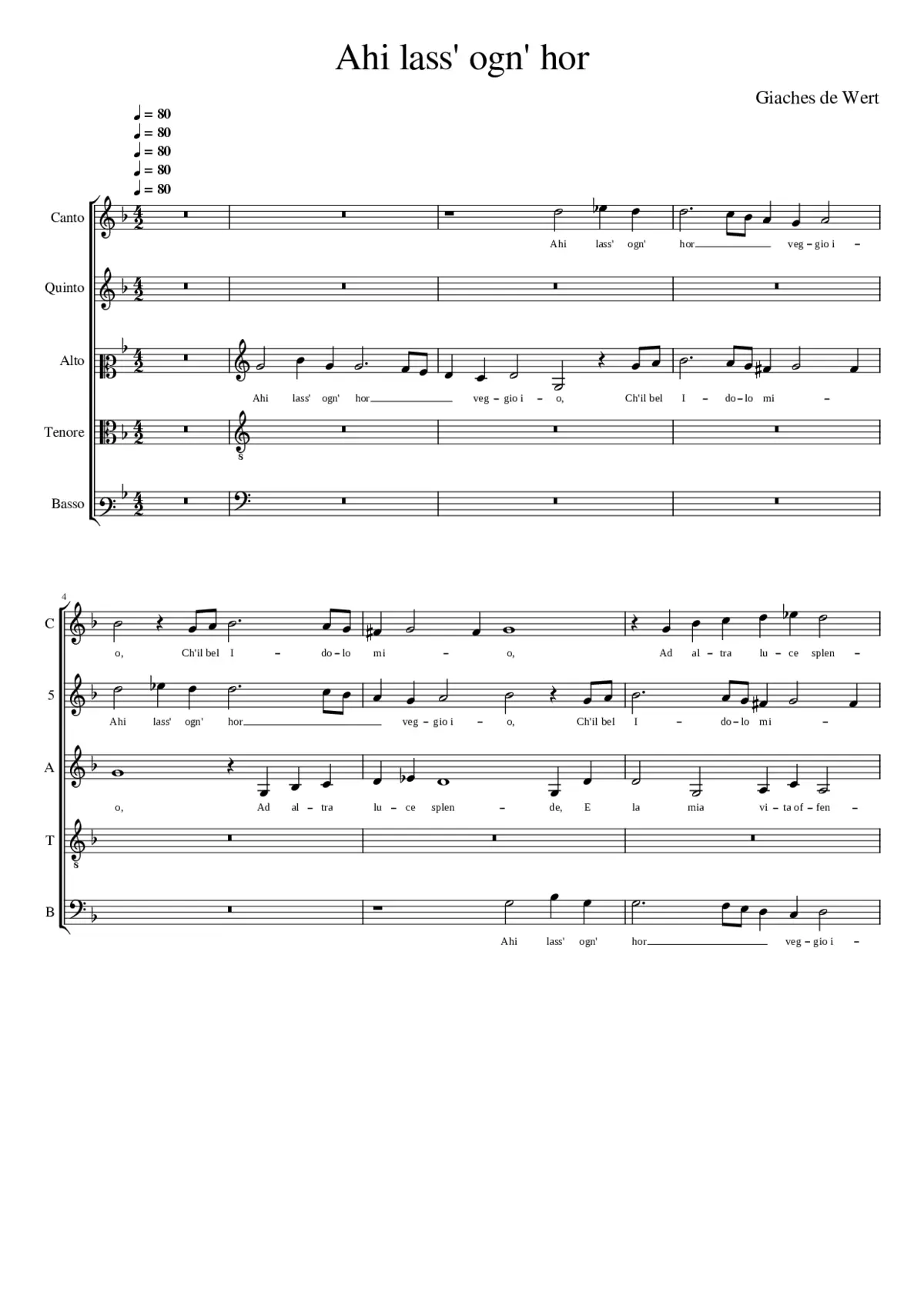 Ahi lass' ogn' hor - Page 1