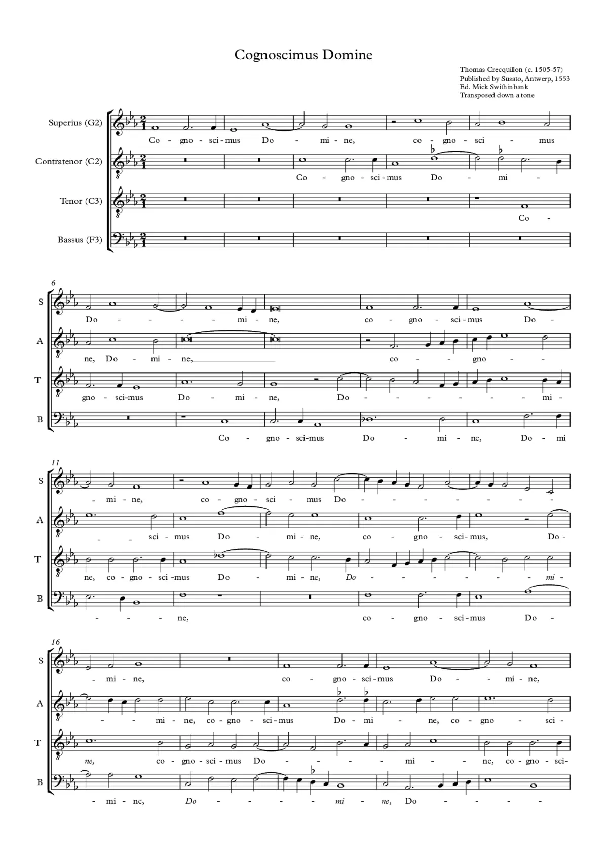 Cognoscimus Domine - Page 1