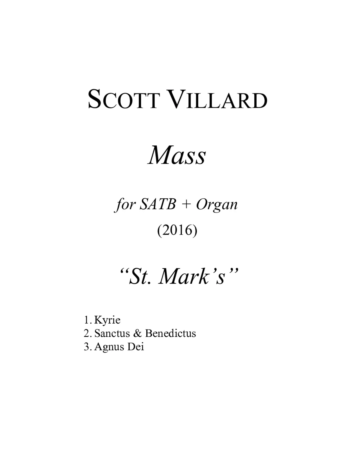 Mass "St. Mark's" - Page 1