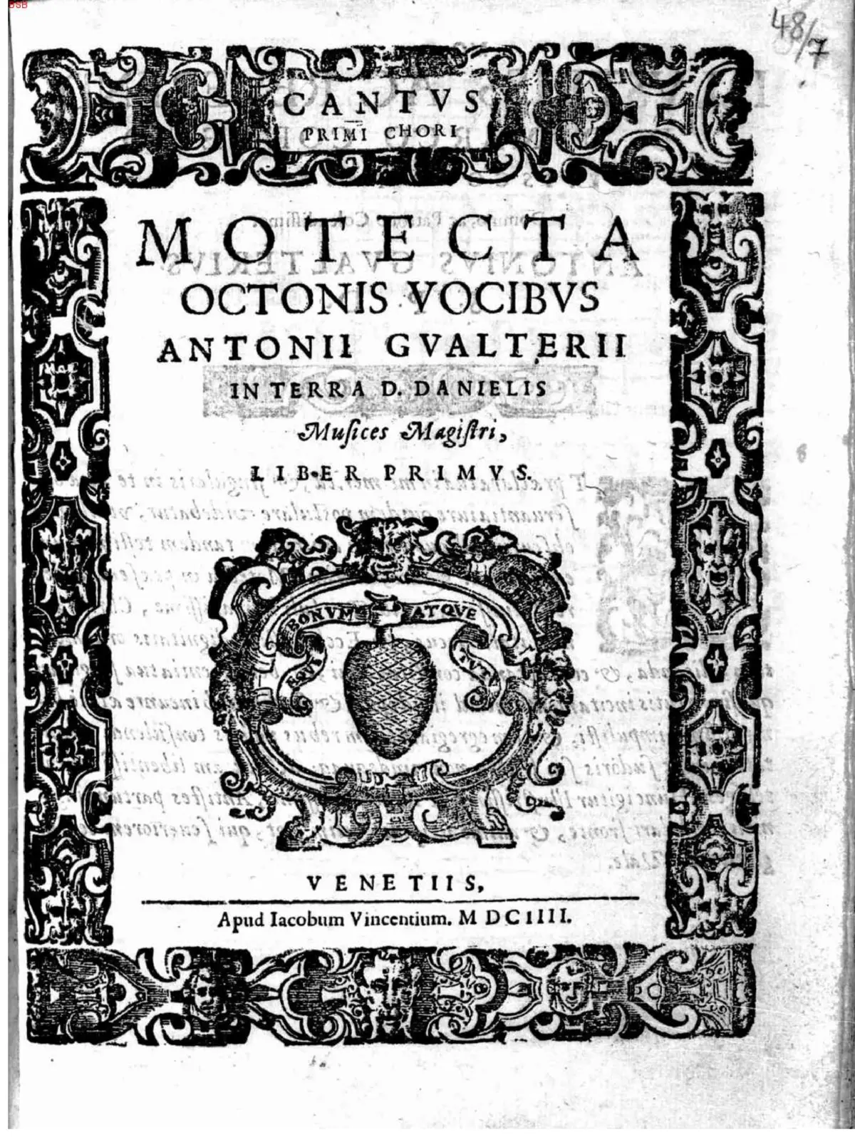 17 Motets for 8 voices, Liber 1 - Page 1