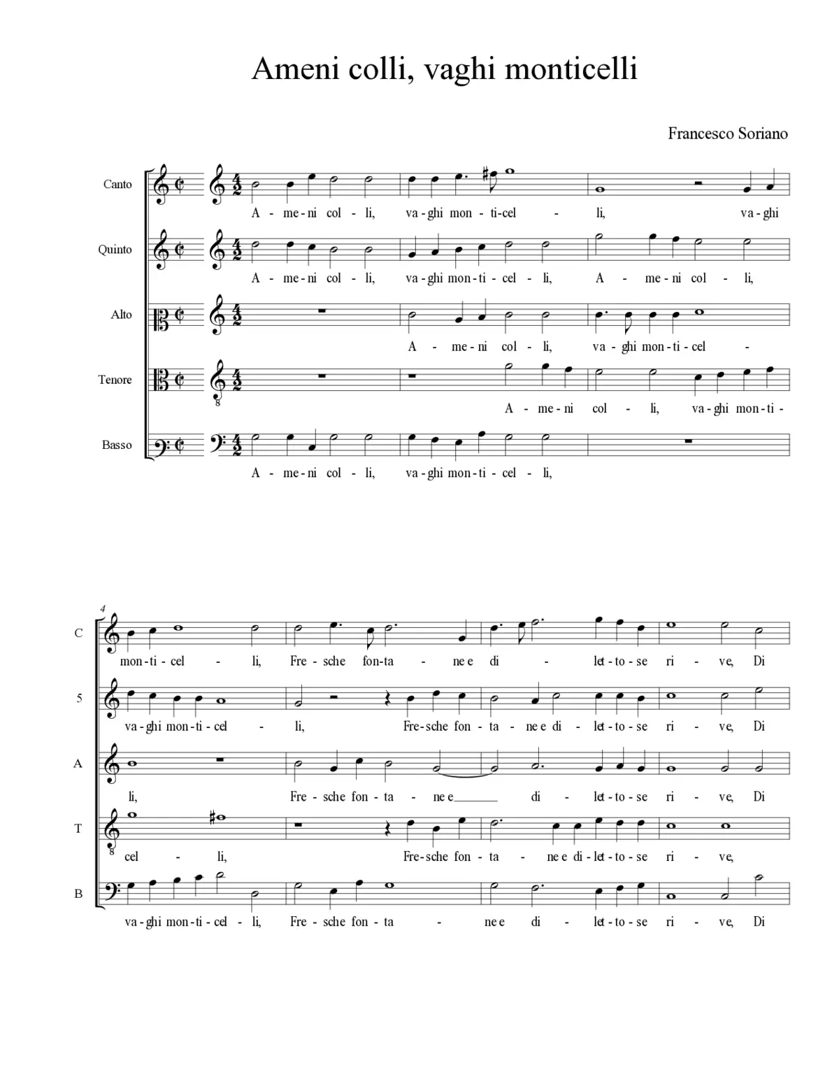 Ameni colli, vaghi monticelli - Page 1
