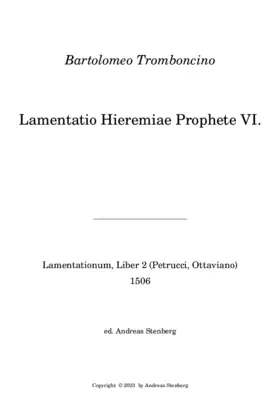 Lamentatio Hieremiae Prophete VI.