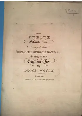 12 Favorite Airs for 2 Cellos