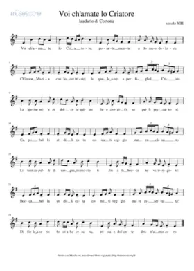 Voi ch'amate lo Criatore Laudario di Cortona sev. XIII