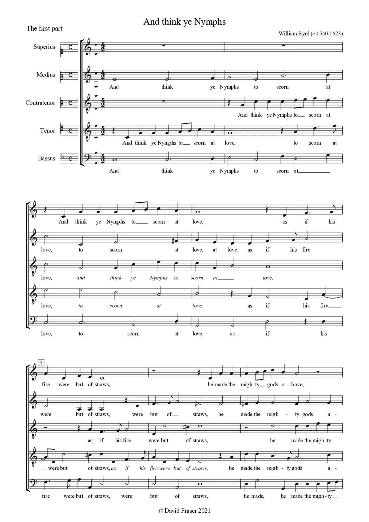And think ye Nymphs to scorn at love - Love is a fit of pleasure - Page 1