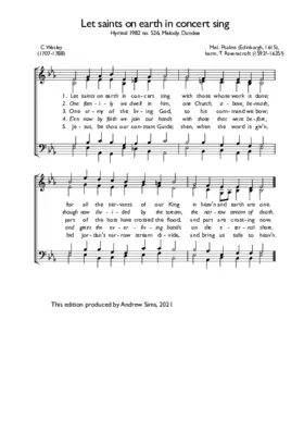Let saints on earth in concert sing