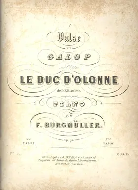 Valse et galop sur l'opéra Le Duc d'Olonne