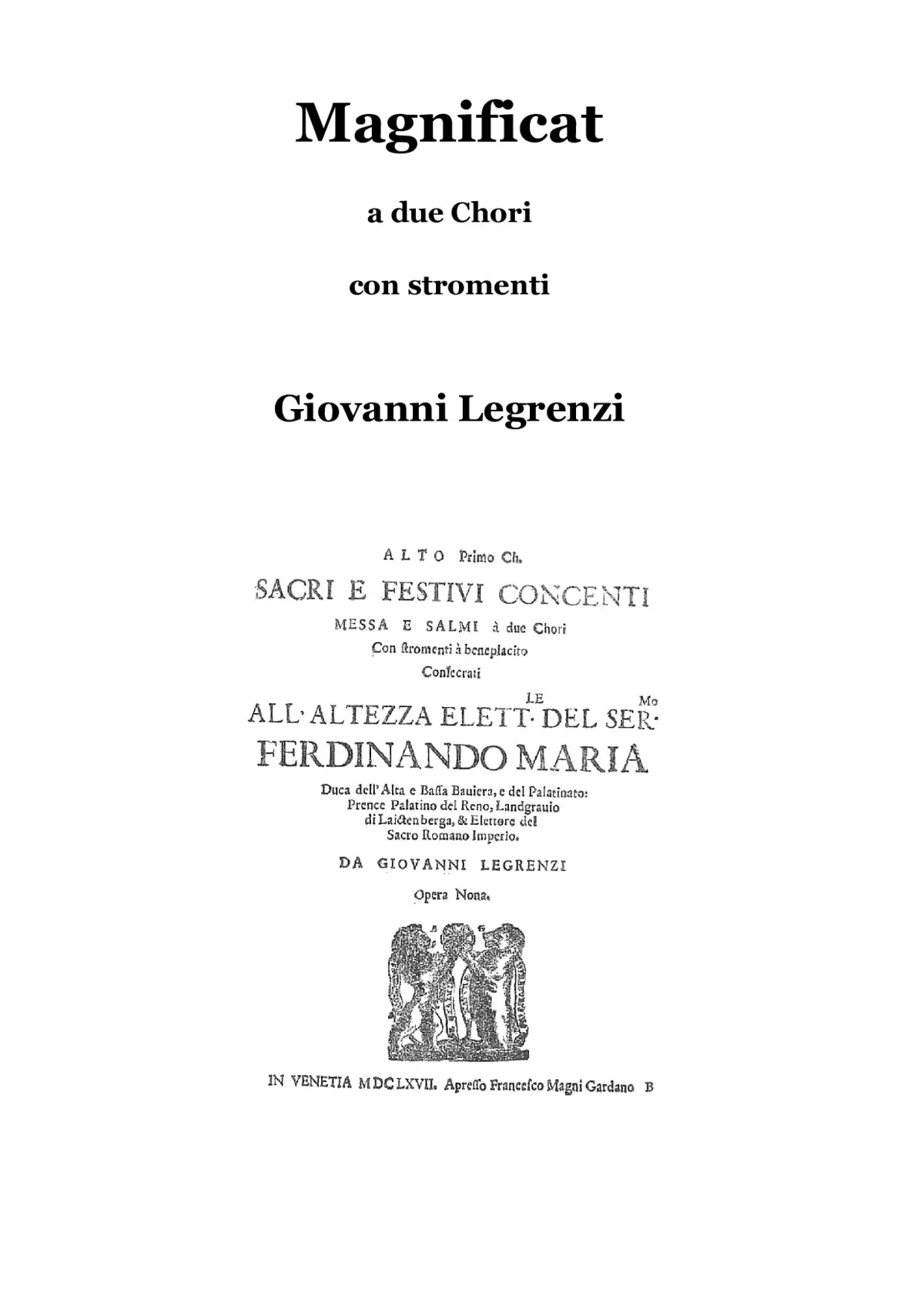 Magnificat a 2 chori con strumenti - Page 1