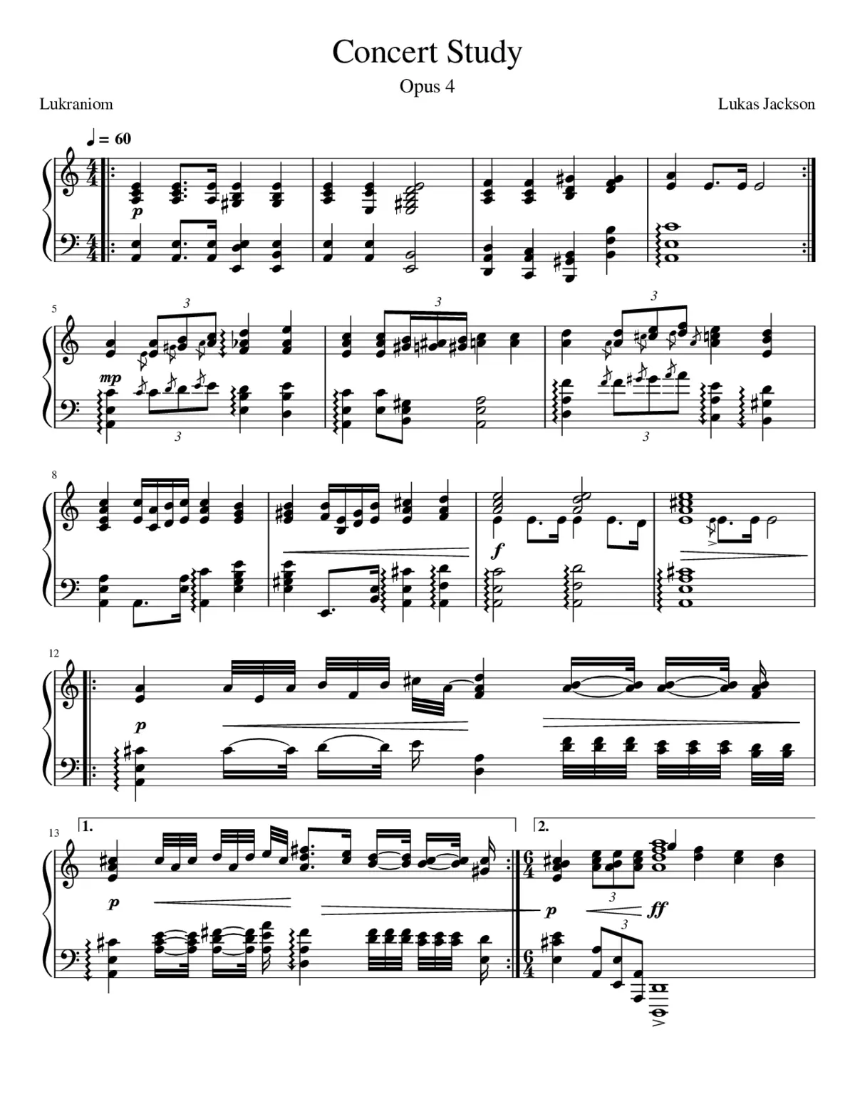Concert Study No. 1 - Page 1