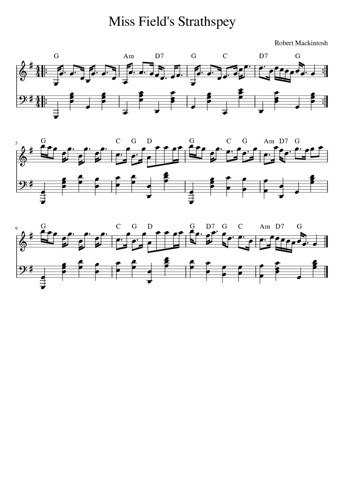 Miss Field's Strathspey - Page 1