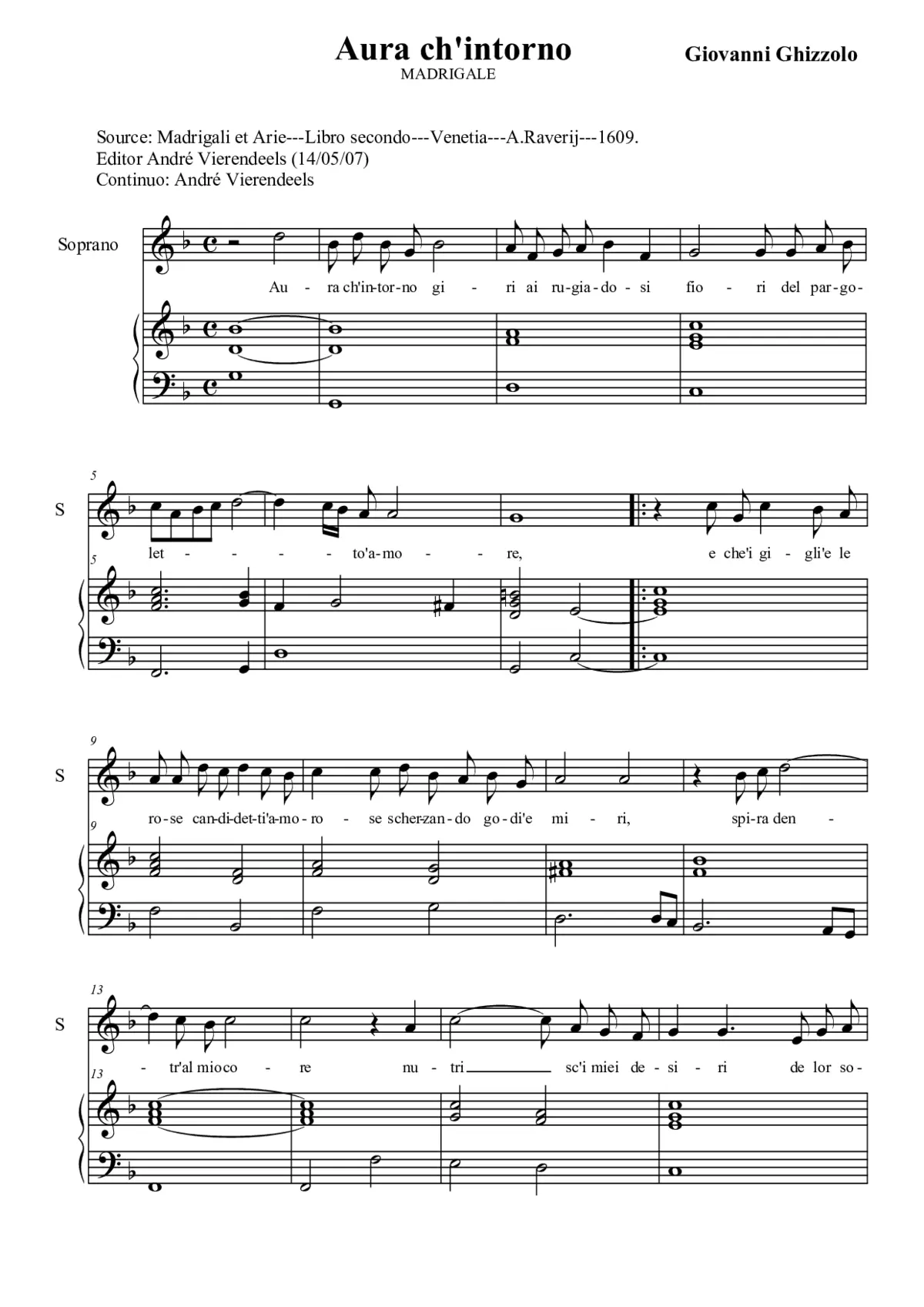 Aura ch'intorno - Page 1