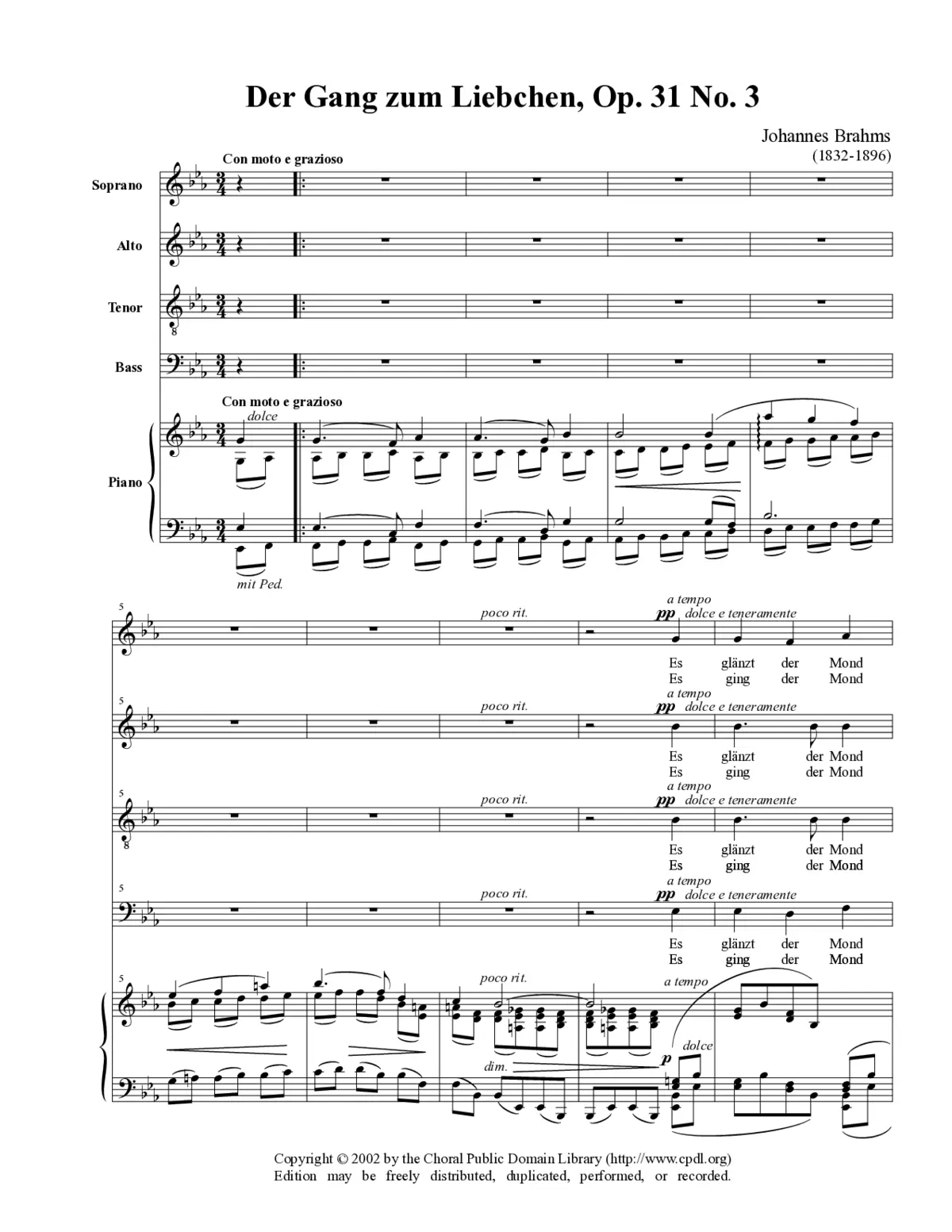 Der Gang zum Liebchen, Op. 31, No. 3 - Page 1