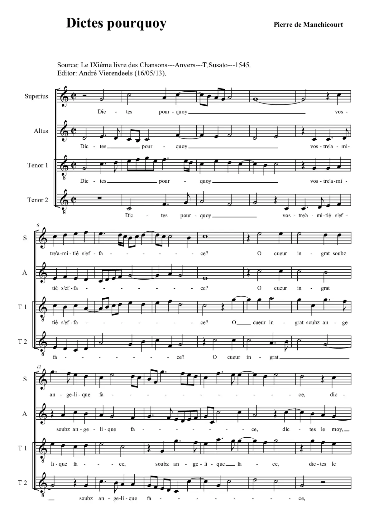 Dictes pourquoy - Page 1