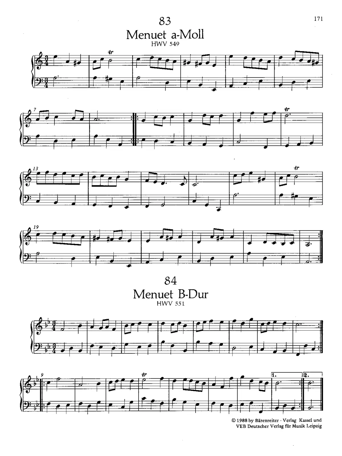 Minuet in A minor - Page 1