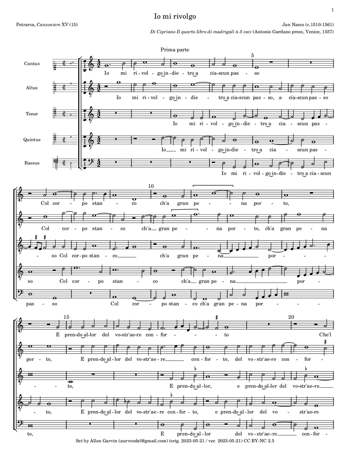 Io mi rivolgo indietro a ciascun passo - Page 1