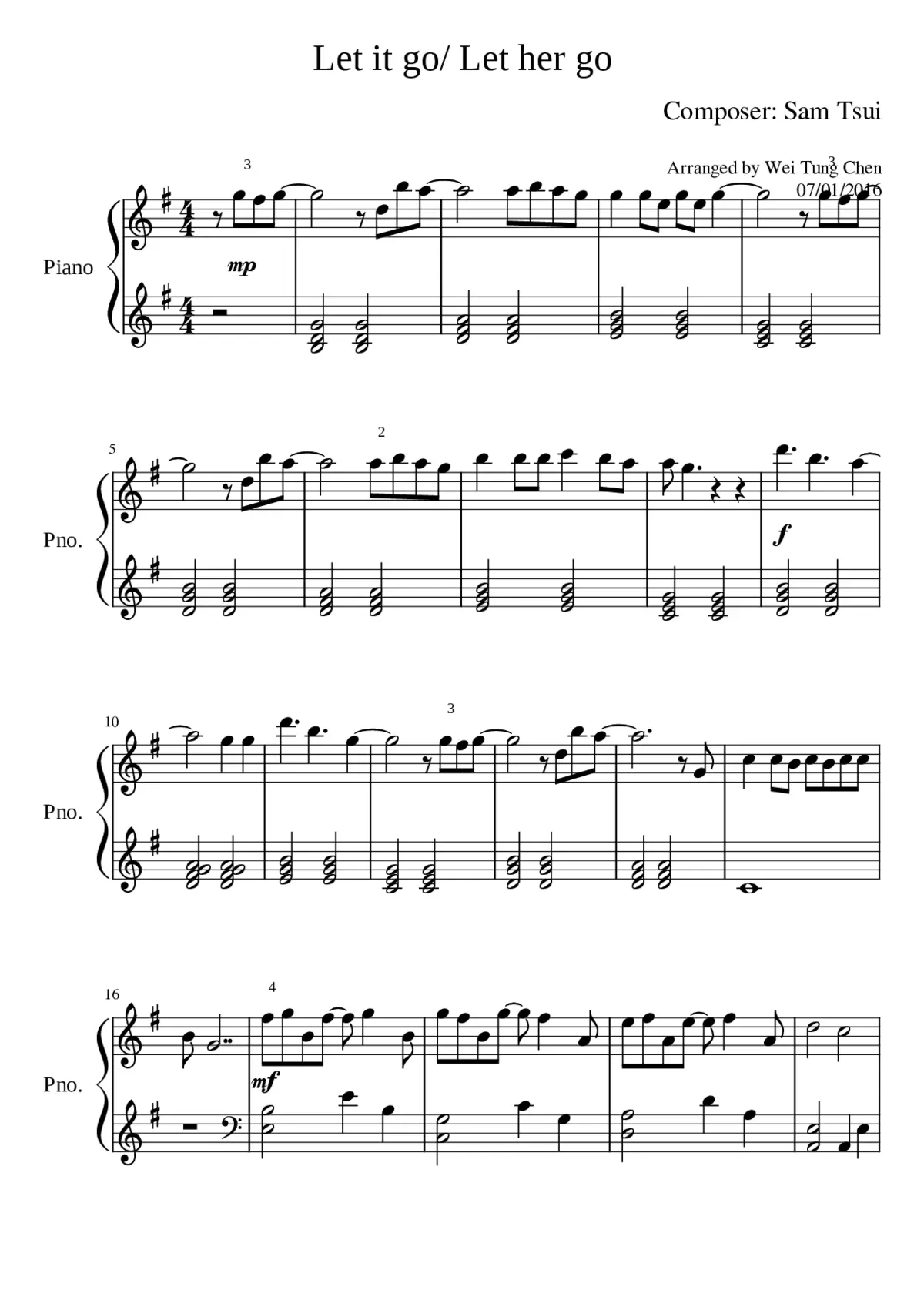 let it go let her go mashup - Page 1