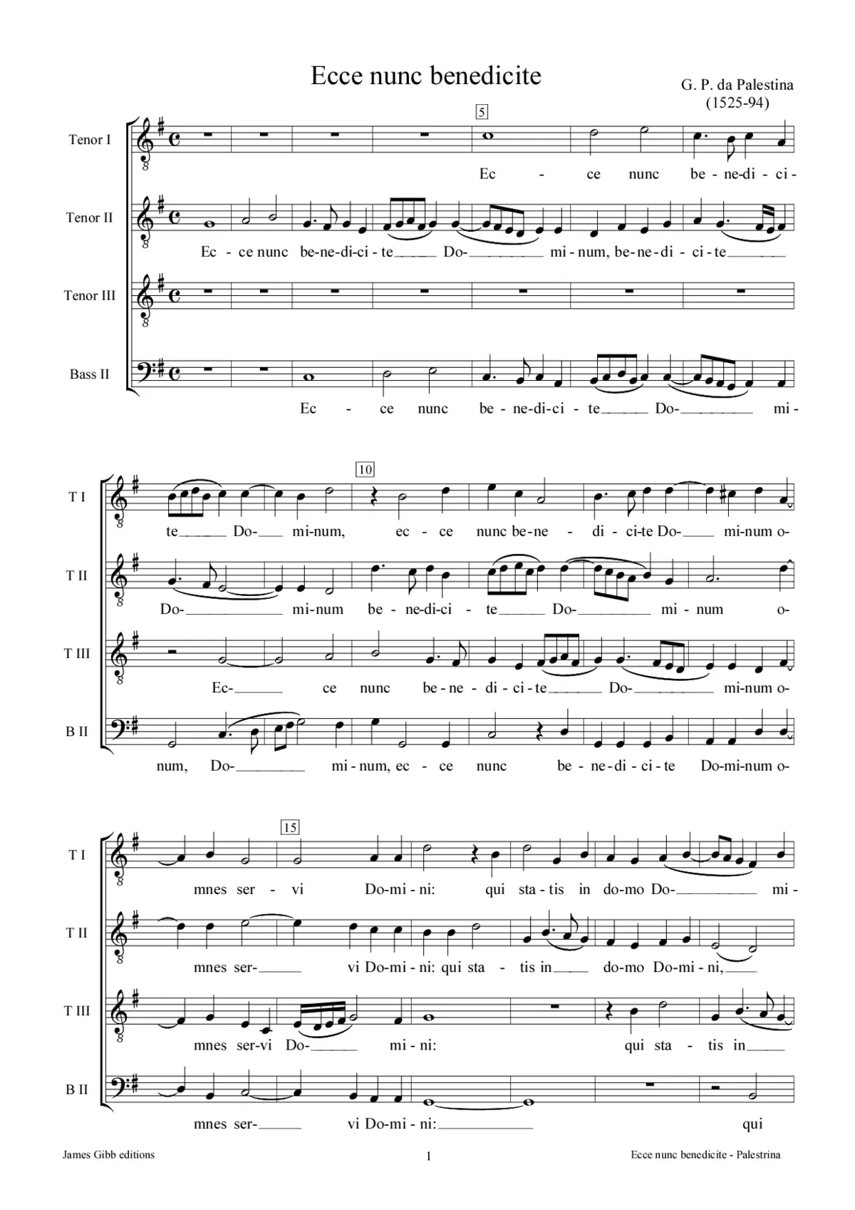 Ecce nunc benedicite - Page 1