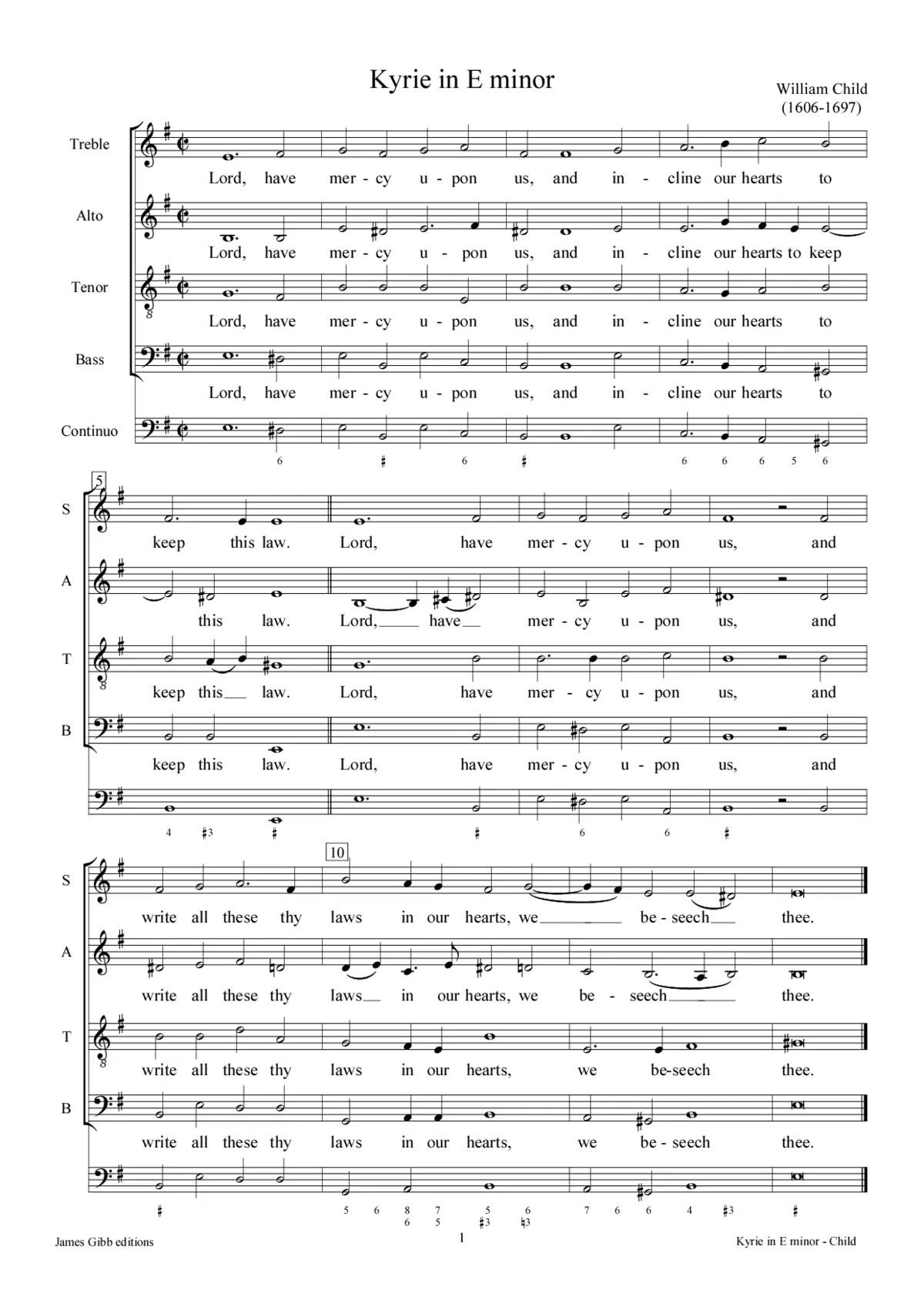Kyrie in E minor - Page 1