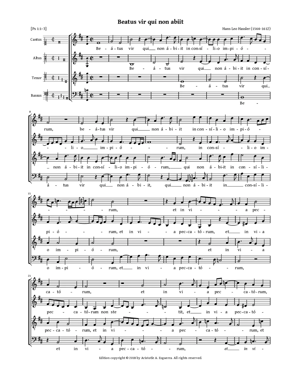 Beatus vir qui non abiit - Page 1