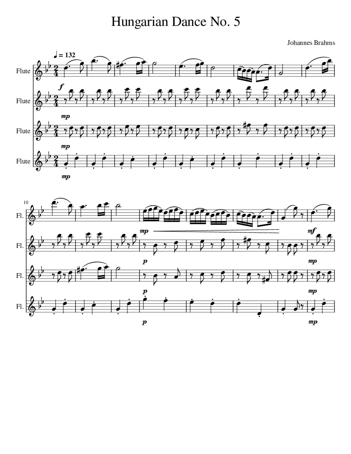 Hungarian Dance No 5 - Page 1