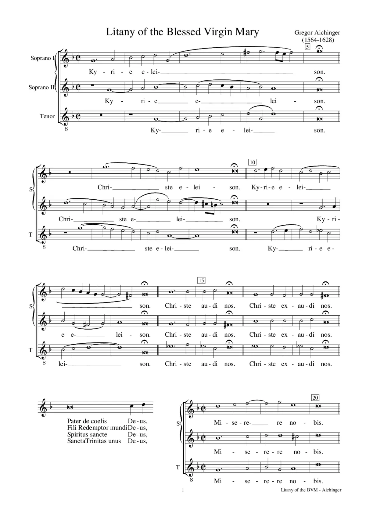 Litany of the Blessed Virgin Mary - Page 1