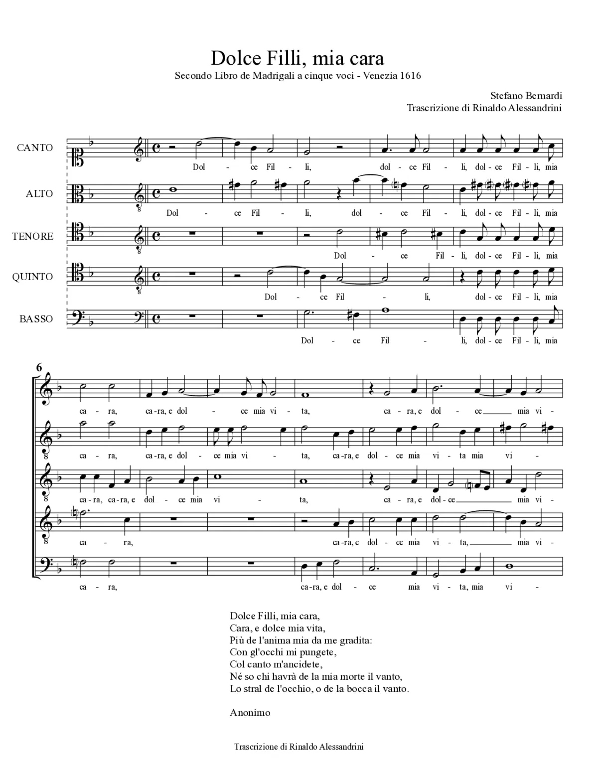 Dolce Filli, mia cara - Page 1