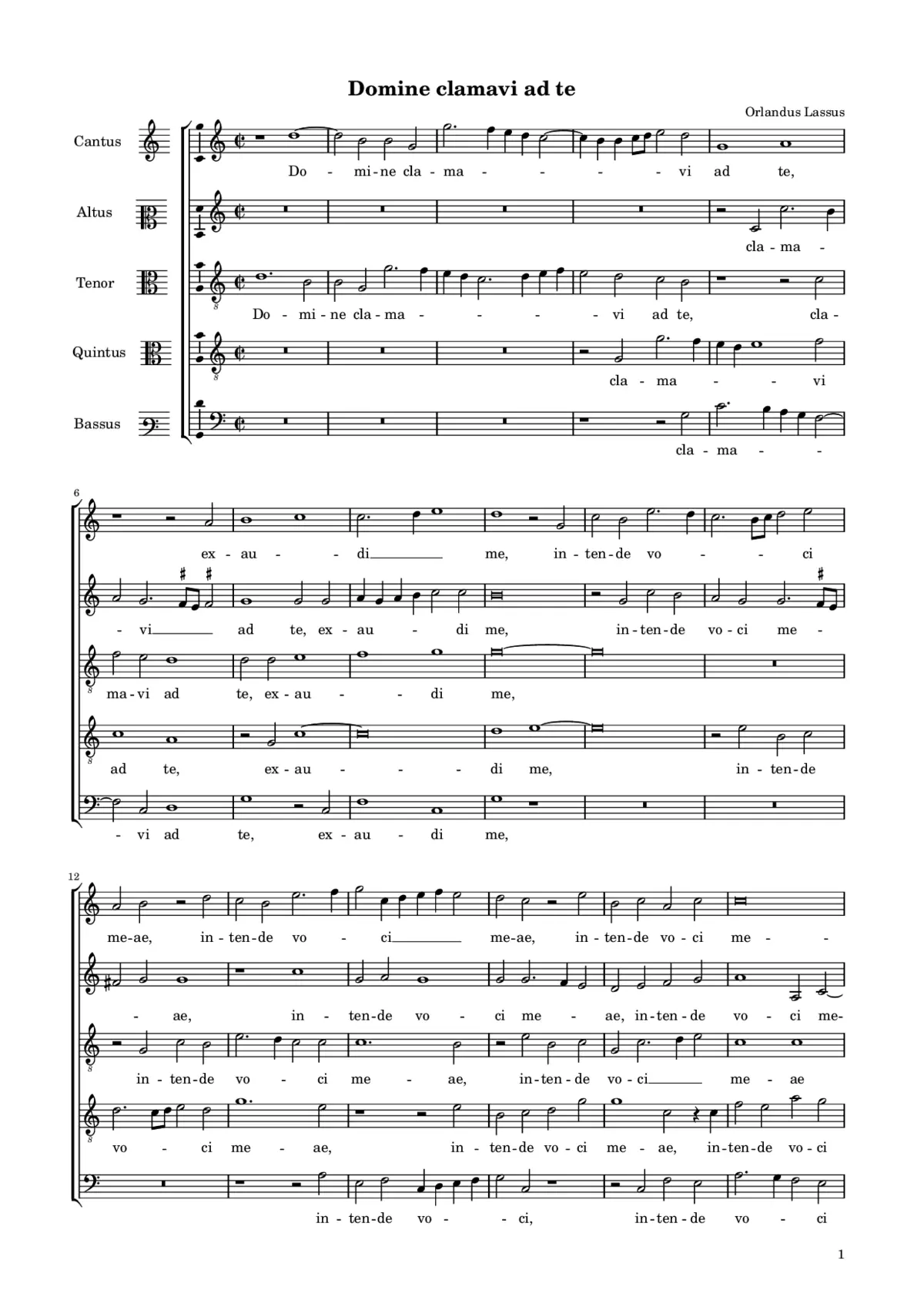 Domine clamavi ad te - Page 1