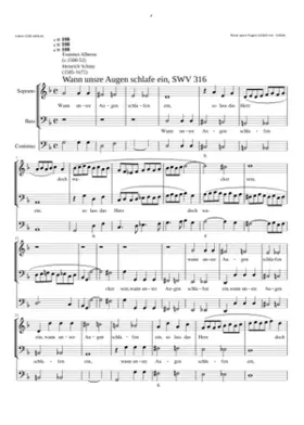Wann unsre Augen schlafen ein SWV 316