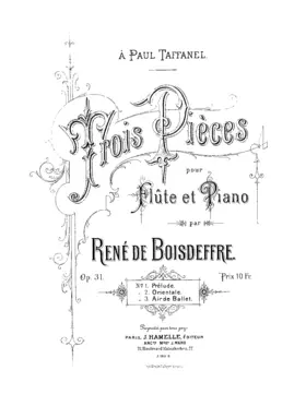 3 Pieces for Flute and Piano, Op.31