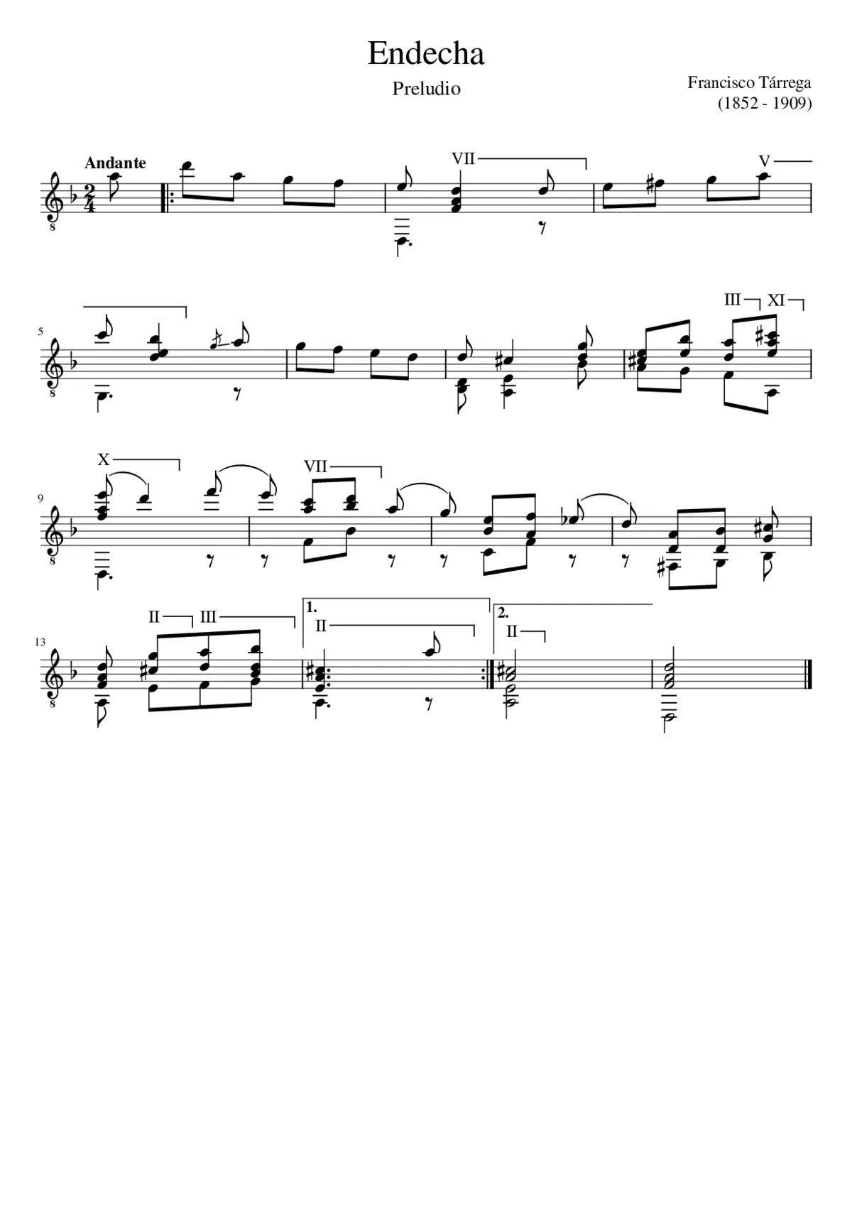 Francisco Tárrega - Endecha - Page 1