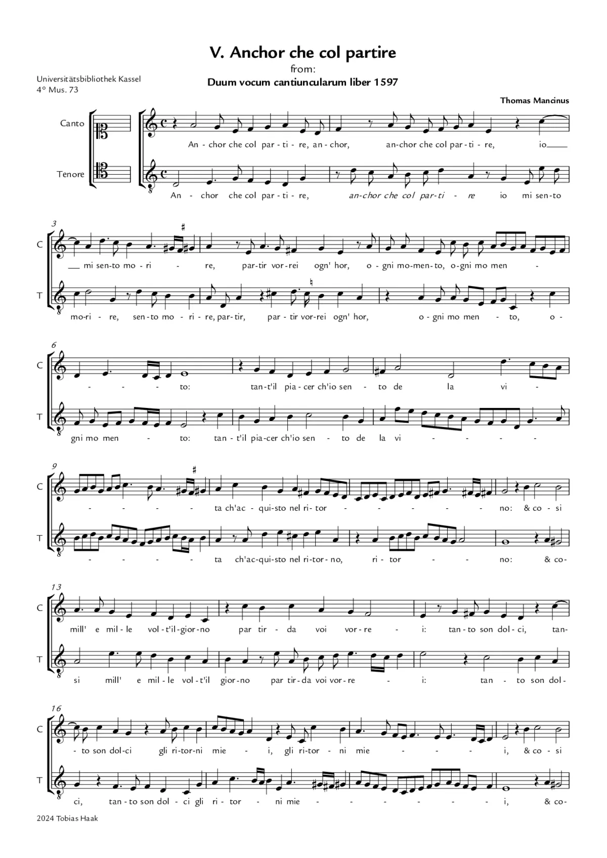 Anchor che col partire - Page 1