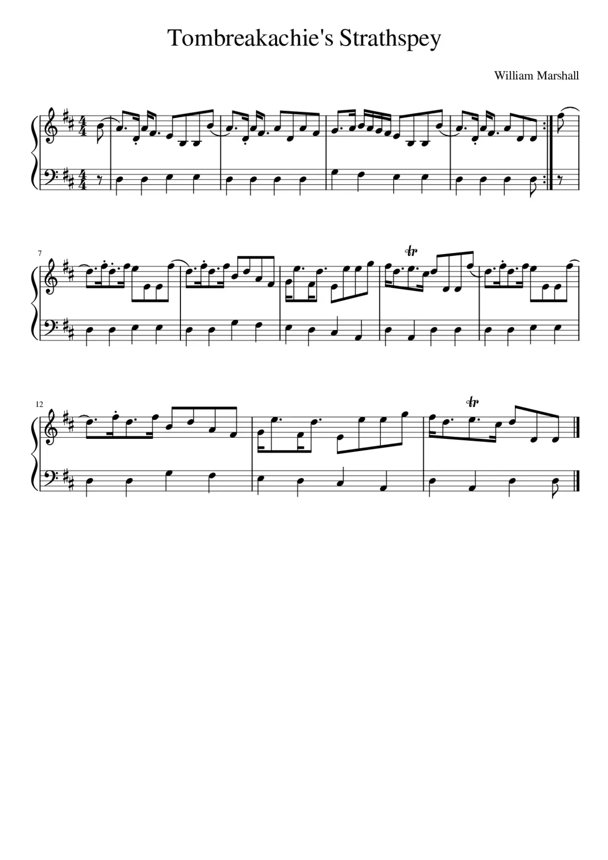 Tombreakachie's Strathspey - Page 1