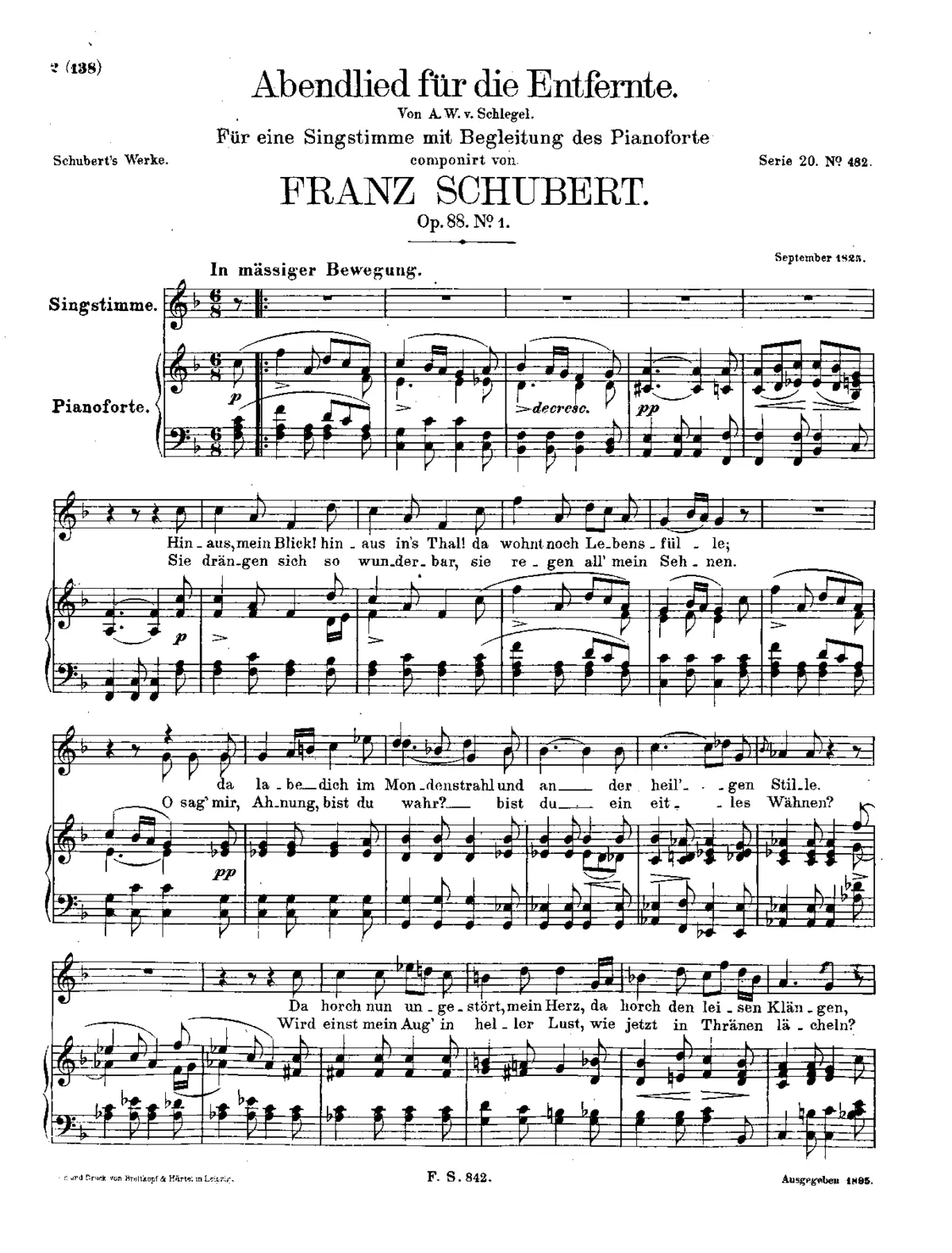 Abendlied für die Entfernte - Page 1