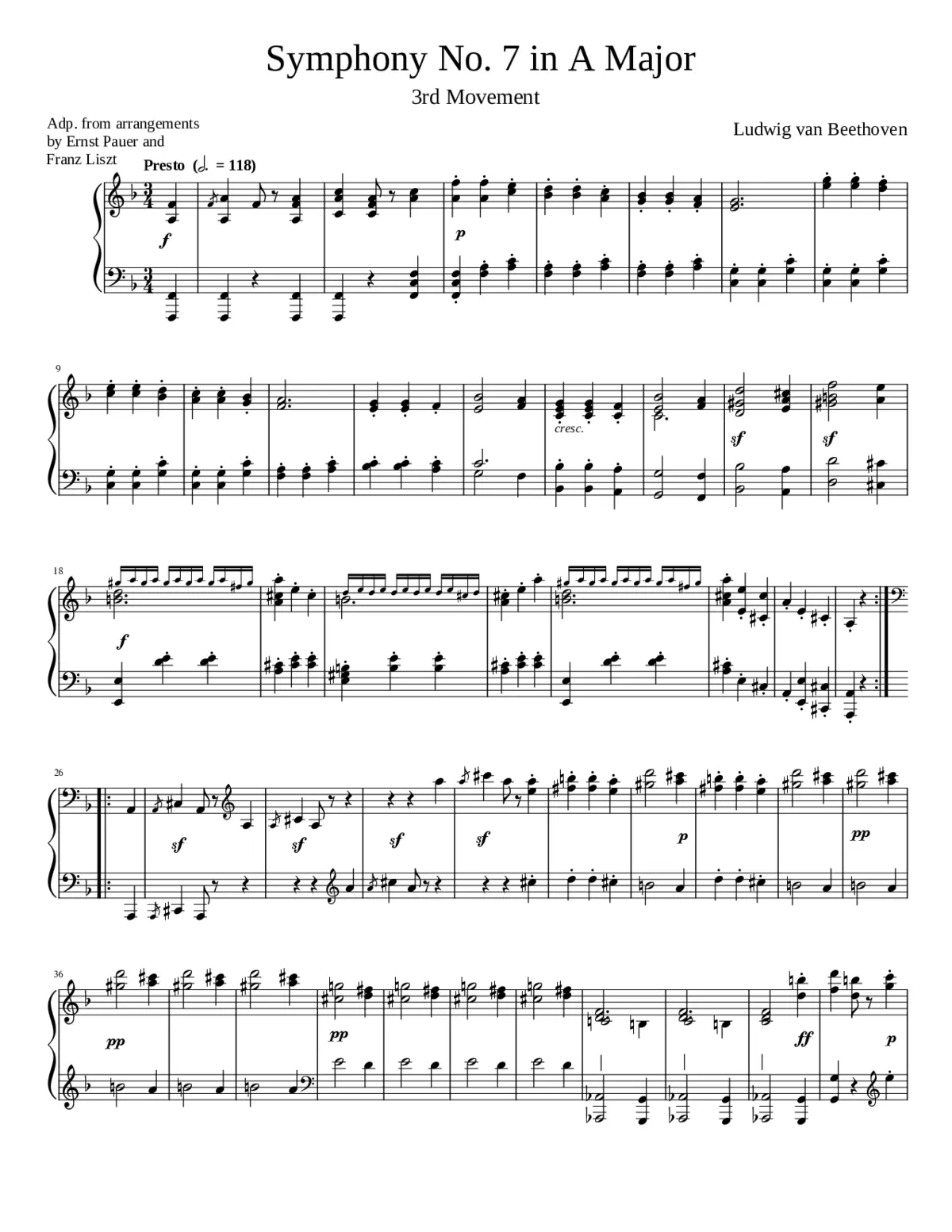 Symphony No.7 Op.92 - Page 1